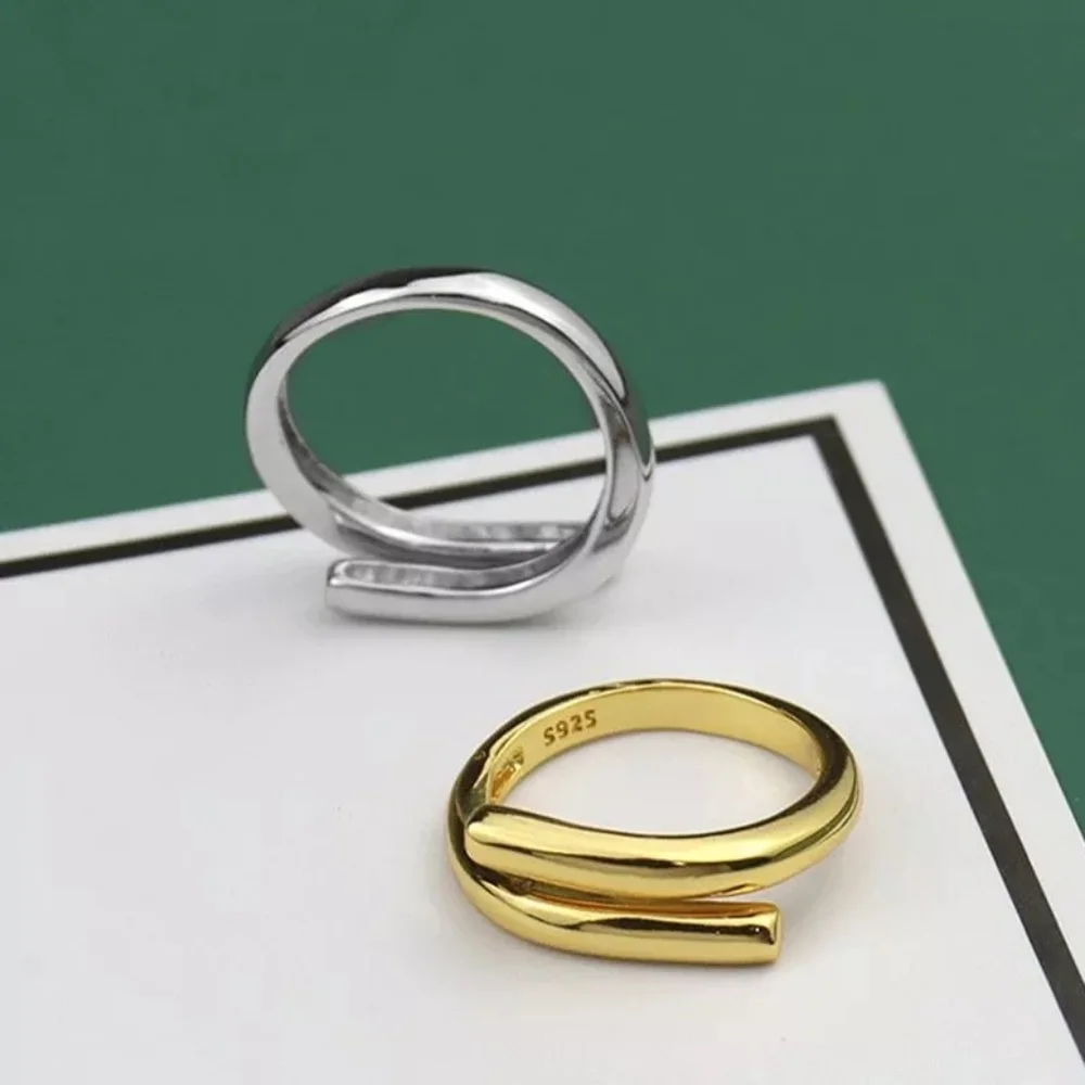 NEW Unisex‎ 18k Yellow Gold Vermeil Sterling Silver Adjustable Ring